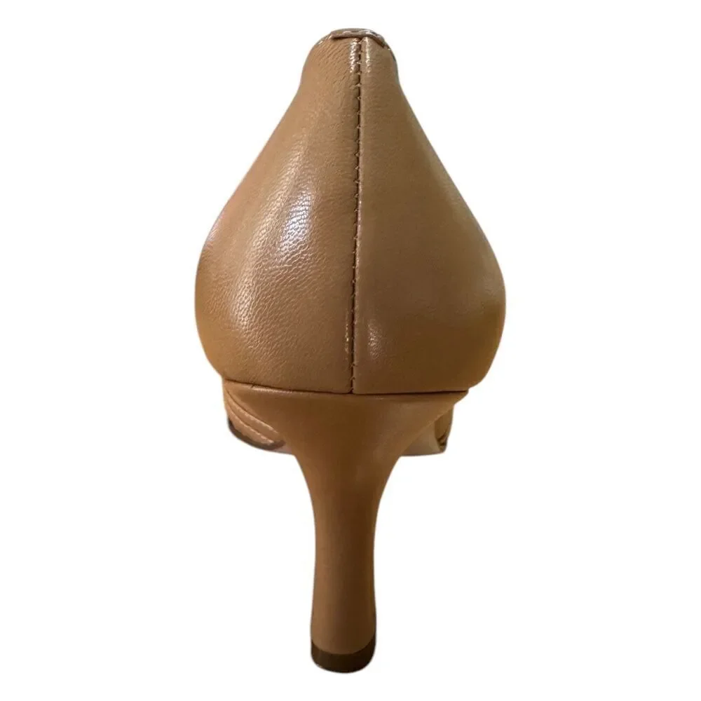 Jennifer Moore Tan Pointed Toe Loafer Style Stiletto Heel Women's Size 10M
